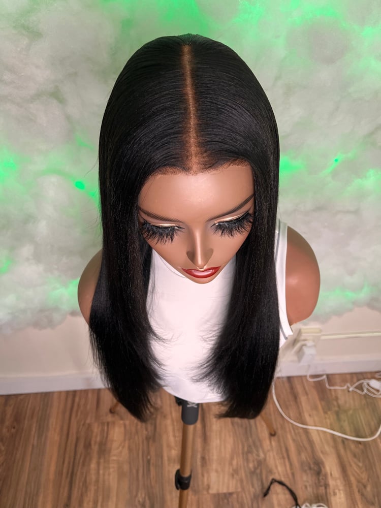 Image of Julia Hair ( YAKI TEXTURE )  Draw String 7x5 Lace Parting space wig 