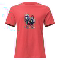 Image 3 of Women's Relaxed T-Shirt, Americana Rooster Patriotic Tee
