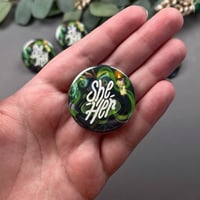 Image 2 of Witchy Pronouns Button / Green Version