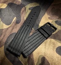 Image 2 of Rubberised Black Lizard Watch Strap