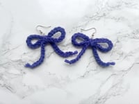 Image 2 of crochet bow earrings (3 color options!)