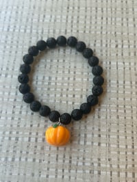 Image 2 of Pumpkin lava bead bracelet 