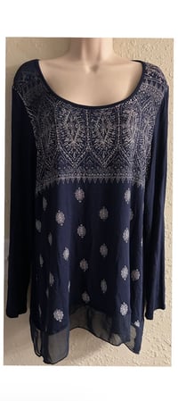 Image 9 of New Large B.L.E.U. Bedazzled top #761*9