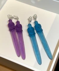 Image 1 of Clip-on Long Taiaha earrings