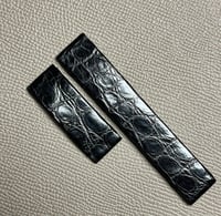 Image 2 of Black Vintage Crocodile Cartier Watch Strap