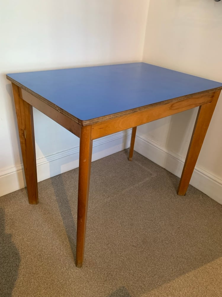 Image of Blue Formica Table