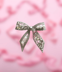 Image 1 of Diamond Bow Pin 