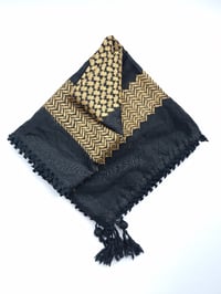 Image 2 of Golden / Chocolate Brown keffiyeh (Made in Jordan)