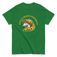 Image 11 of Unisex classic tee, Petals, Peace and Hoofbeats Horse Lovers Tee