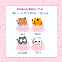 Image 2 of 96 Line Cat Cafe Stickers 