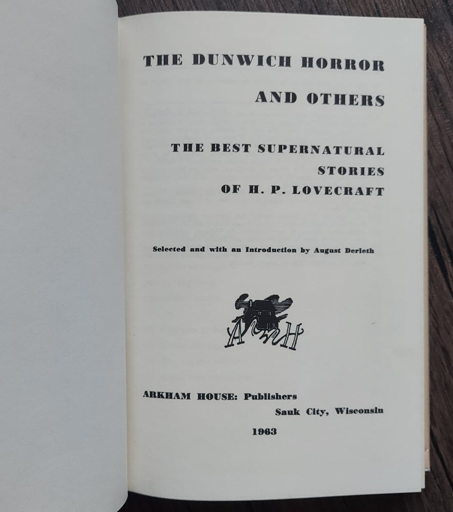The Dunwich Horror and Others: The Best of H.P. Lovecraft -  ARKHAM 1st ed, 3rd printing
