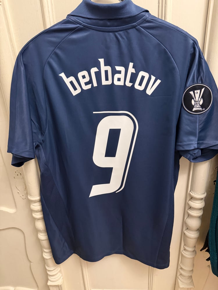 Image of Tottenham Hotspur “BERBATOV 9” 2007/08 Away Shirt + UEFA patch, M