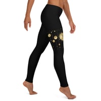 Image 1 of Black and Gold Celestial Constellation Inspired Leggings