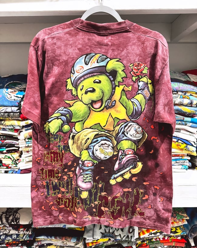 Grateful Dead 1995 Brokedown Palace Rollerblading Bear T-Shirt - Size L
