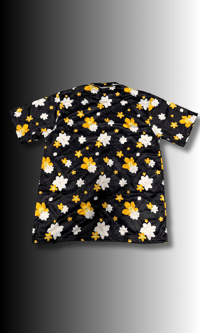 Image 2 of HN Black  Pikake & Pakalana Aloha Shirt