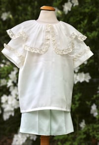 Image 7 of Walter Portrait Collar Heirloom Overshirt & Short Set