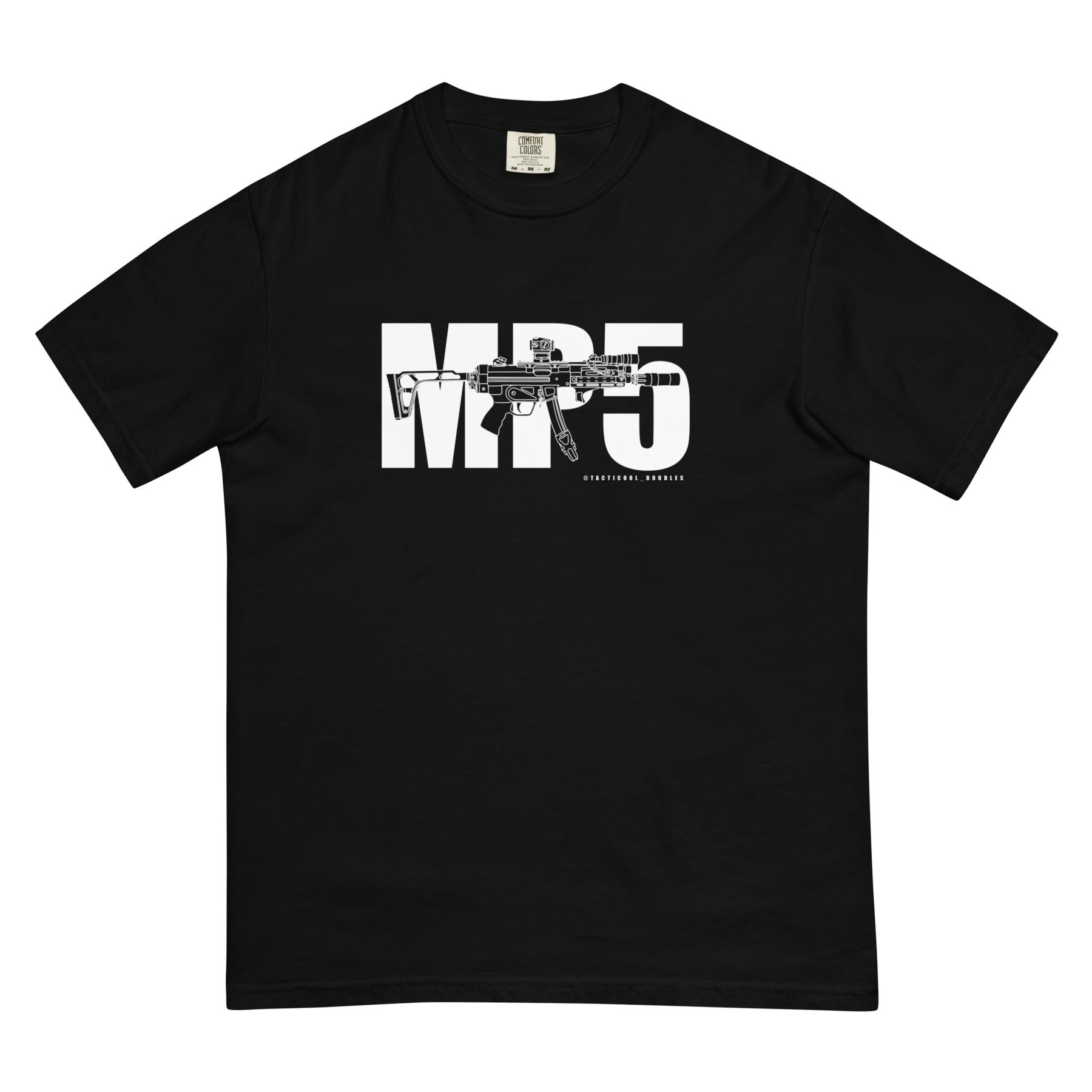 MP5 BLACK heavyweight t-shirt | TACTICOOLDOODLES