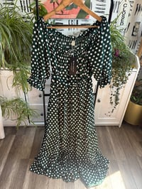Image 1 of NWT green polka dot dress