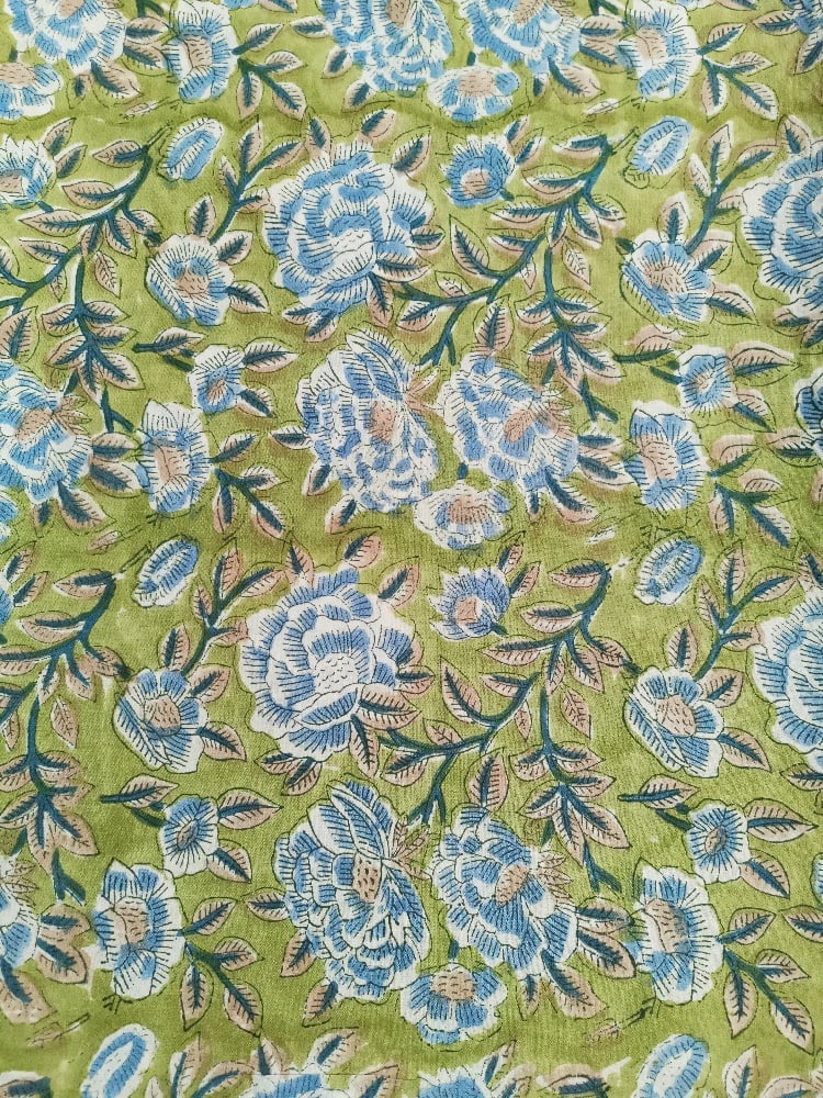 Image of Namasté fabric pivoines bleues
