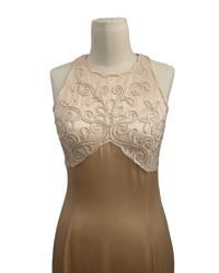Image 2 of Champagne gown with an embroidered bodice 