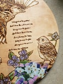 His Eye Is On The Sparrow Pyrography 