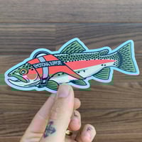Image 1 of Emotional Support Rainbow Trout Sticker