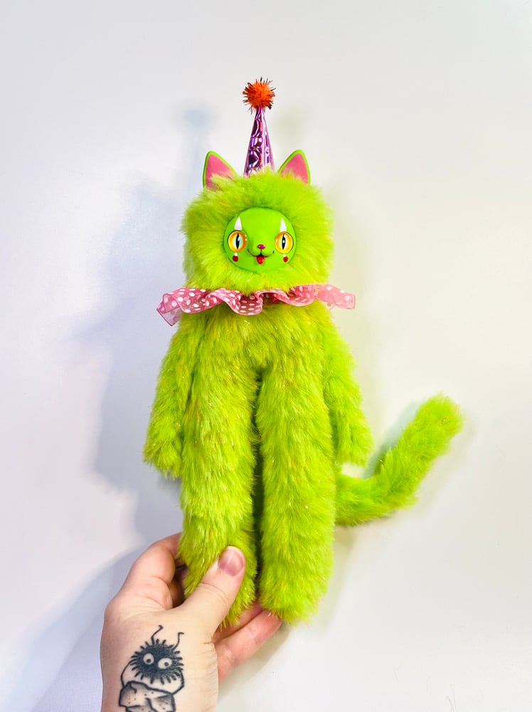 Clown Cat (neon green) Image 2