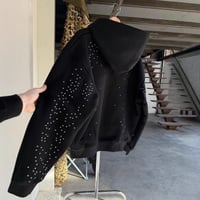 Image 4 of Black Gothic Zip-up Hoodie, A Streetwear Sweatshirt for Men and Women. A Casual Outerwear Perfect fo