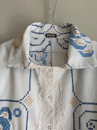 Image 2 of Blue embroidered shirt (m/l)