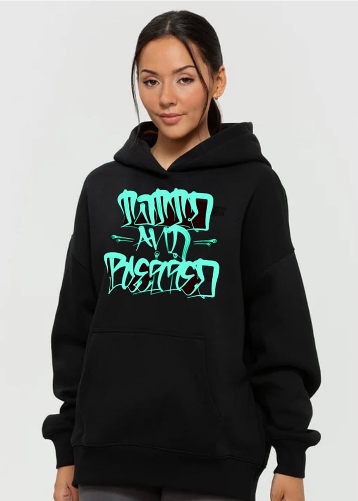 40% off!!! Tattd&Blessed black&teal Hoodie!!!  