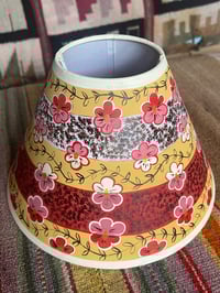 Image 3 of Winter Violas - 25cm base hand painted fabric shade