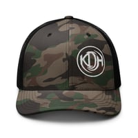 Image 1 of KDH Circle Logo Camouflage trucker hat
