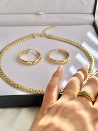 Image 3 of Stainless Steel Heart Necklace, bracelet, earring, ring set for women.