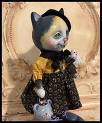 Image 3 of Folk Art Halloween Cat Witch Doll creation 