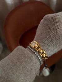 Image 3 of Unique Gold Tone Ladies Watch Mother of Pearl Dial - New with Tag.