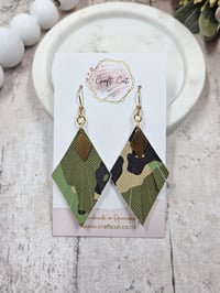 Image 1 of Army Print Diamond Earrings