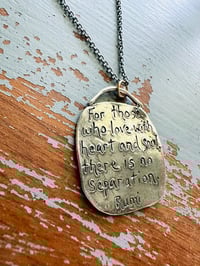 Image 8 of sterling Rumi for those who love quote necklace