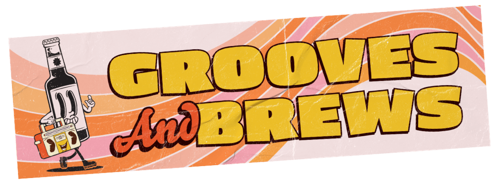 Image of Grooves And Brews Sticker Or Magnet