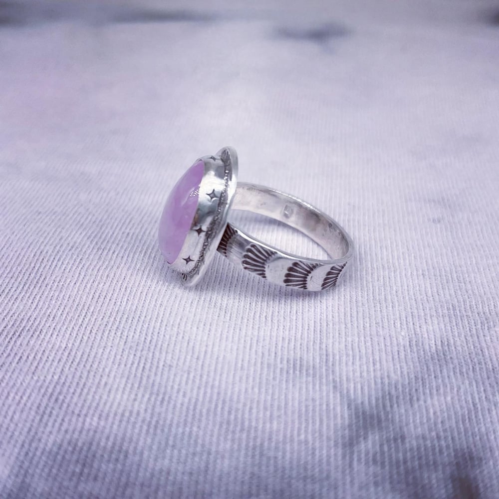 Handmade Sterling Silver Pink Kunzite Ring 