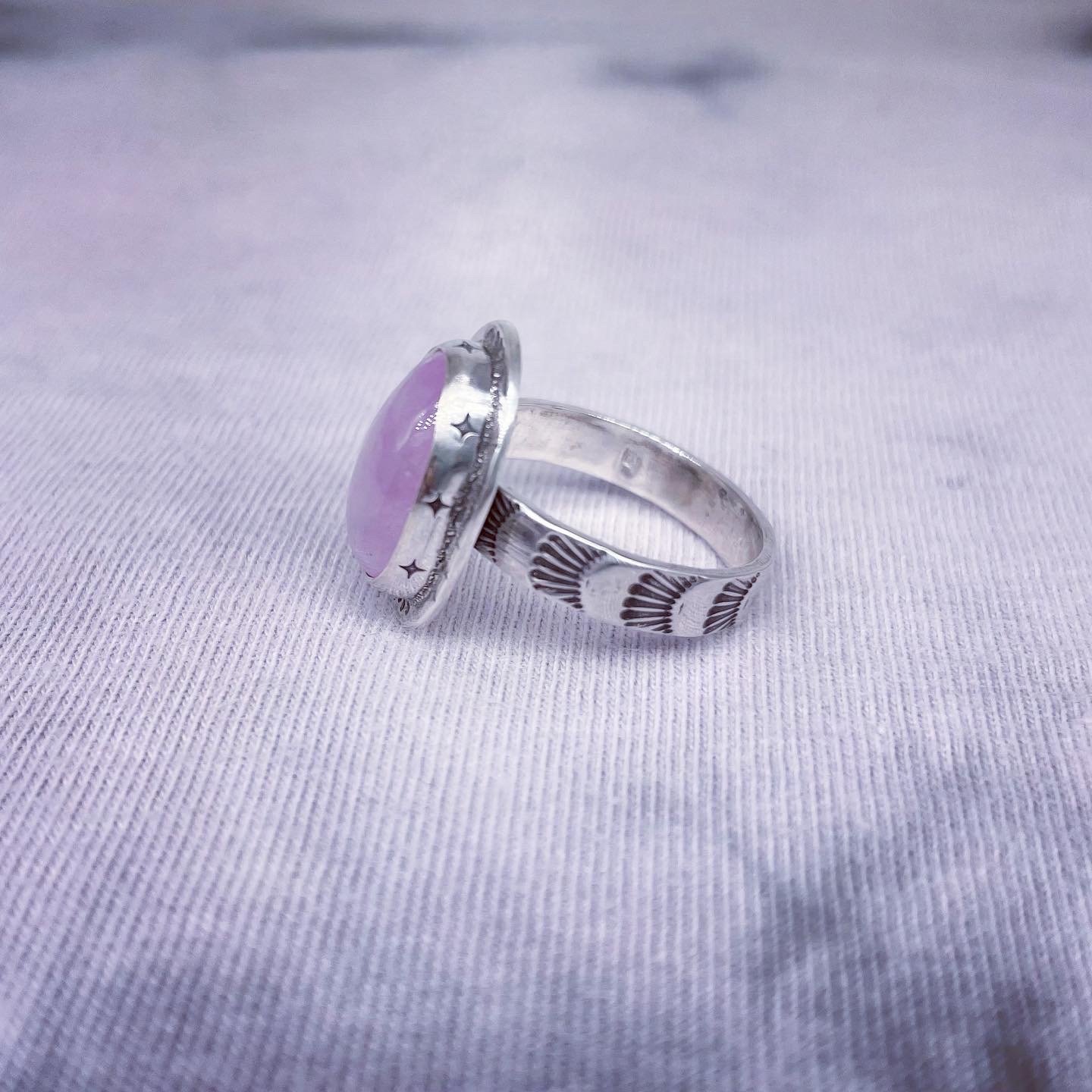 Image of Handmade Sterling Silver Pink Kunzite Ring 