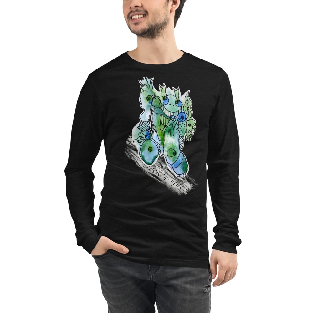 Image of Rock‘n Ride. Unisex Long Sleeve Tee Blue