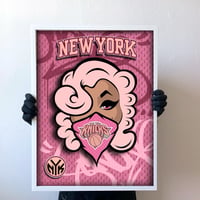 NY KNICKS PRINT  (18x24in) PINK