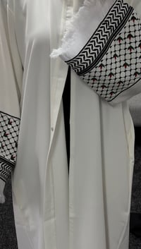 Image 1 of Keffiyeh Inspired Abaya (White)