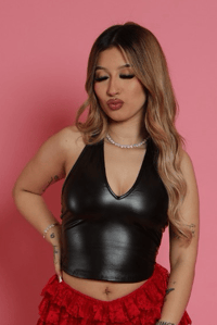 Image 1 of Cupids Whip Leather Halter Top