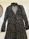 90s Anna Sui silk chiffon black and white bohemian dress