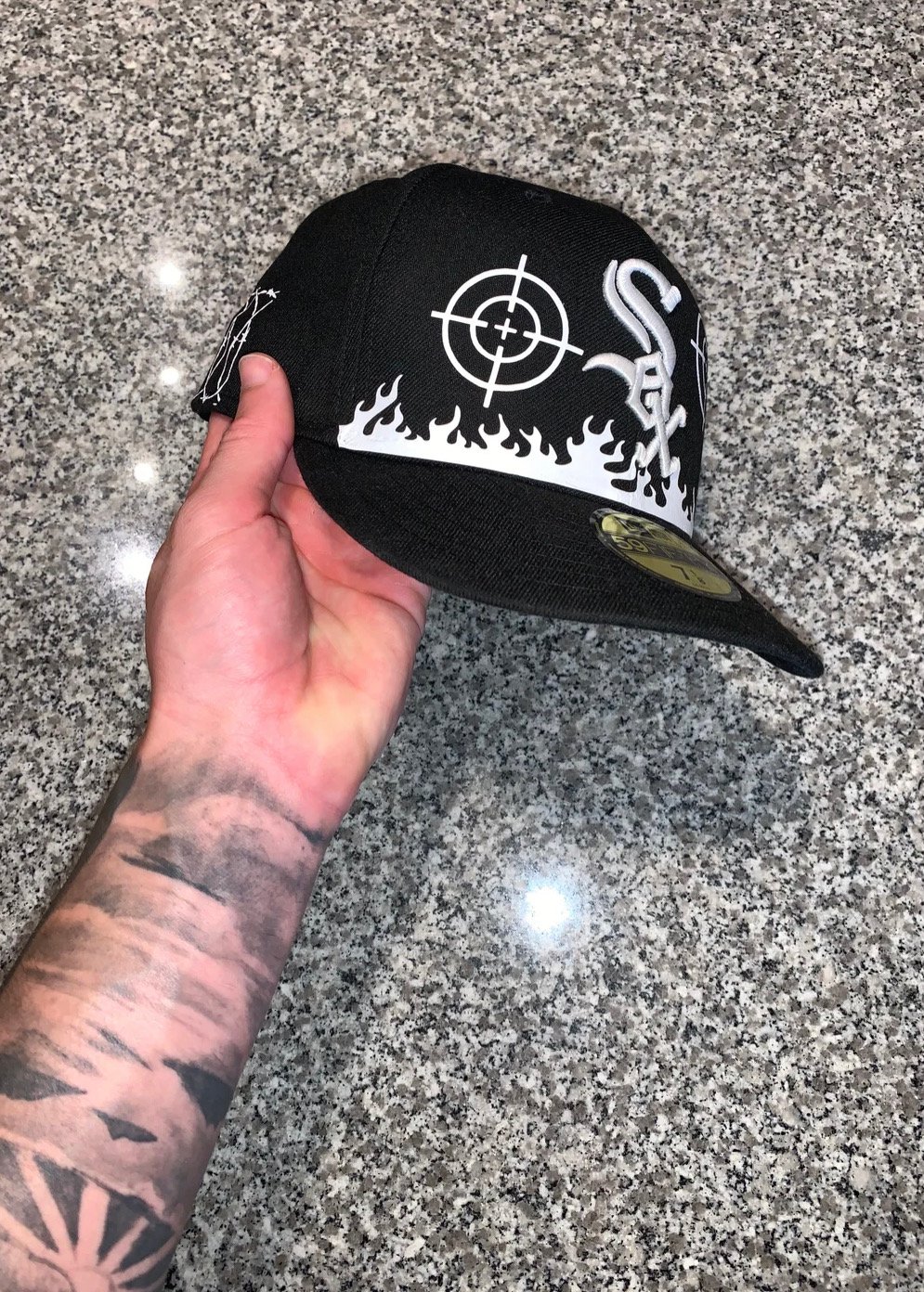 Image of WHITE FLAME CHICAGO SOX CUSTOM FITTED 