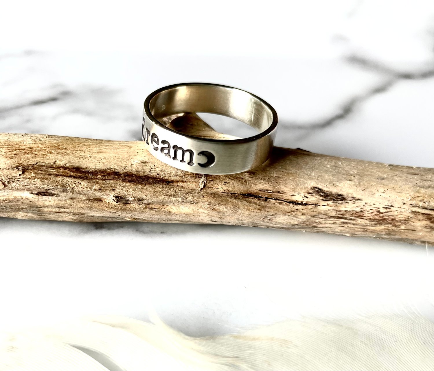 Image of Sterling Silver Dream Ring With Star And Moon 925