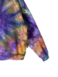 Image 9 of XL Ladies Half-Zip Pullover in Deep Spiral Ice Dye