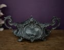 Superbe jardinière centre de table en métal argenté, Art Nouveau, modèle français déposé