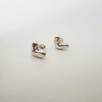 Image 3 of Molten Silver Heart Post Earring 